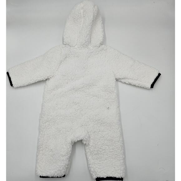 Adidas Size 3 Month Baby Hooded Sherpa Coverall Snowsuit Cozy Fleece Teddy Bear - Picture 2 of 11